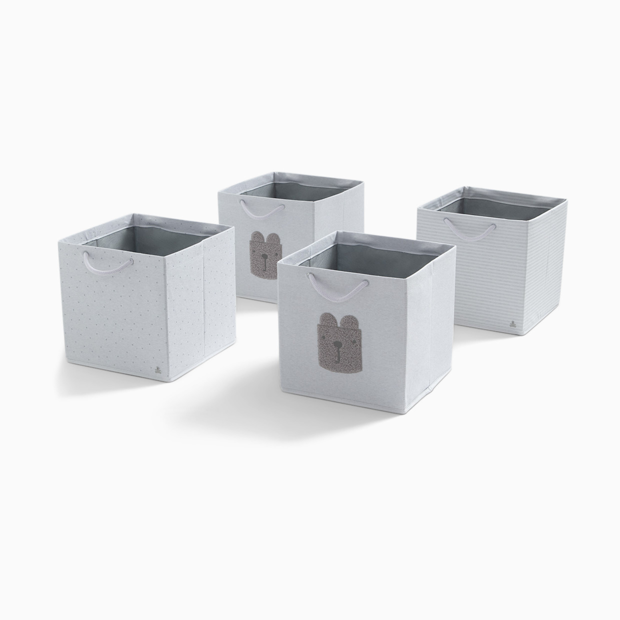 Delta Children babyGap 4-Pack Brannan Bear Fabric Storage Bins with Handles - Grey.