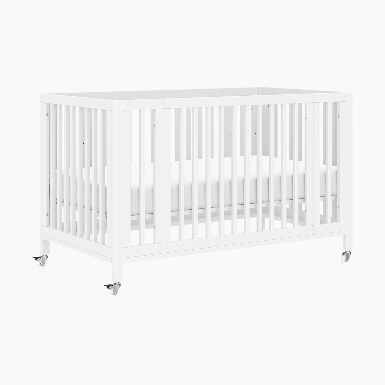 babyletto Rolli 9-in-1 Convertible All-Stages Crib with Bassinet & Toddler Bed Conversion Kits - White.