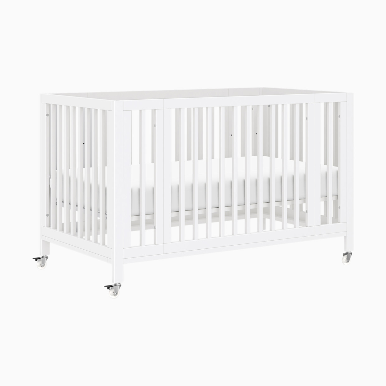 babyletto Rolli 9-in-1 Convertible All-Stages Crib with Bassinet & Toddler Bed Conversion Kits - White.