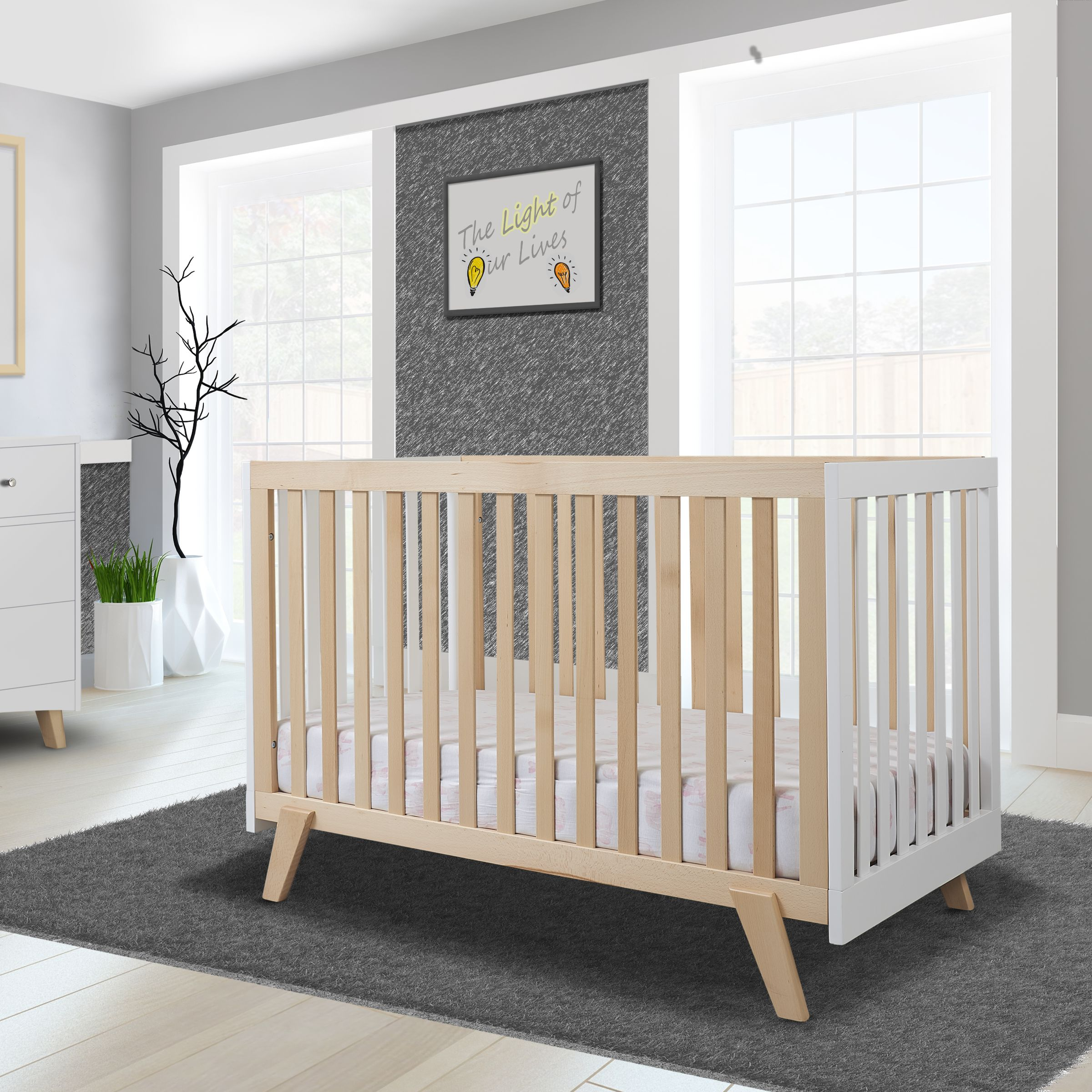 Sorelle Luce Crib - Natural And White.