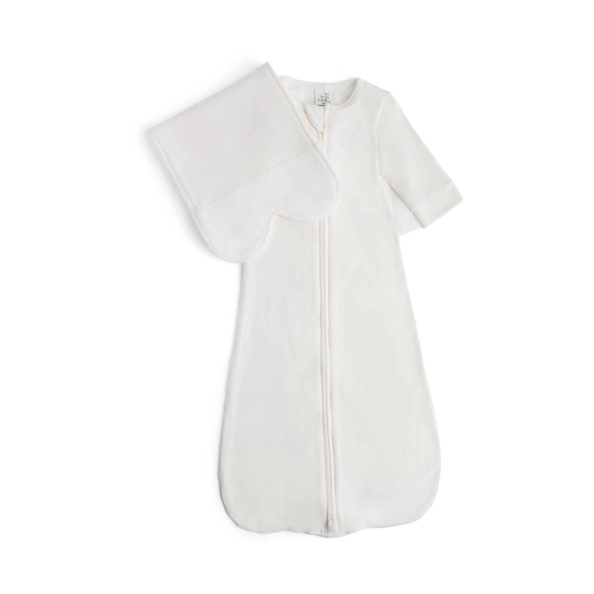 The Butterfly Swaddle Swaddle and Transitional Sleep Sack in One Ivory White, Small (7 12 Lbs