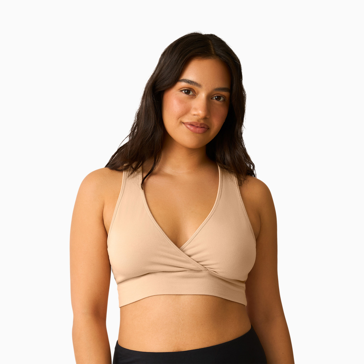 Kindred Bravely French Terry Racerback Nursing & Sleep Bra - Beige, 1X.