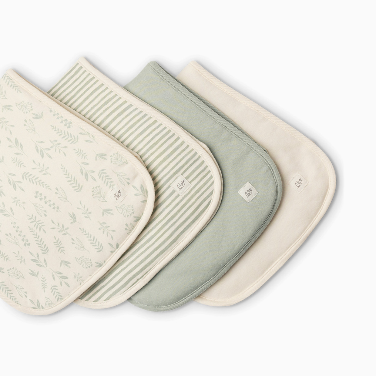Tiny Kind 4 Pack Organic Burp Cloth - Sage Multi Leaf.