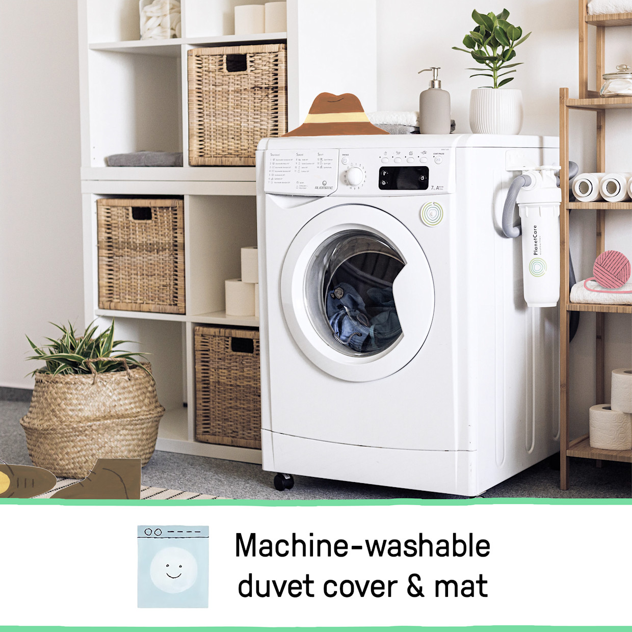 Ingenuity Cozy Spot Duvet Activity Gym with Self-Storage, Machine Washable Mat - Elephant March.