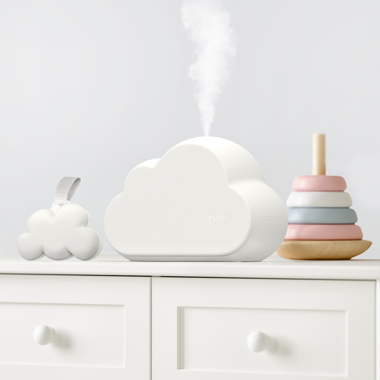 Pure Enrichment Baby Cloud Set Portable Sound Machine + Humidifier - White.