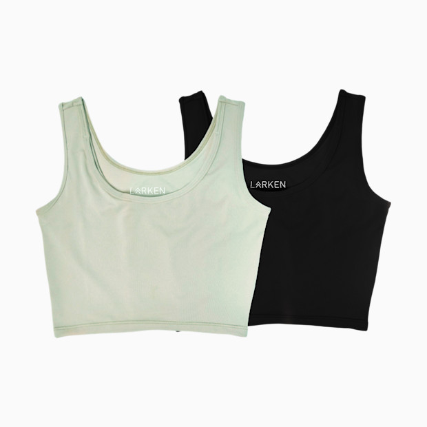 Larken Larken X Nursing + Hands - Free Pumping Bra Bundle (2 pack) - Sage, Black, XS.