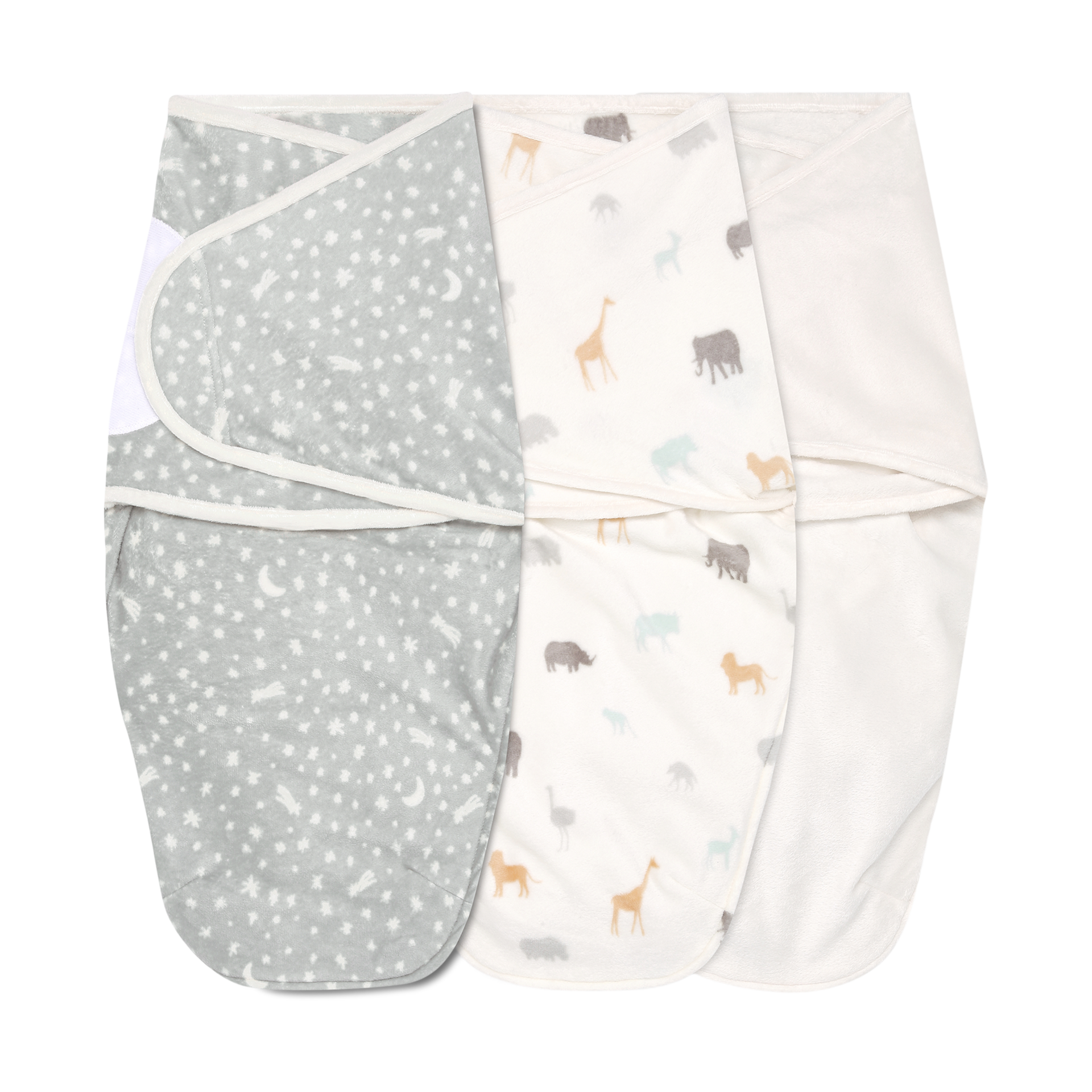 Aden + Anais Essentials Wrap Swaddles Minky (3 Pack) Wild Prairie, 0