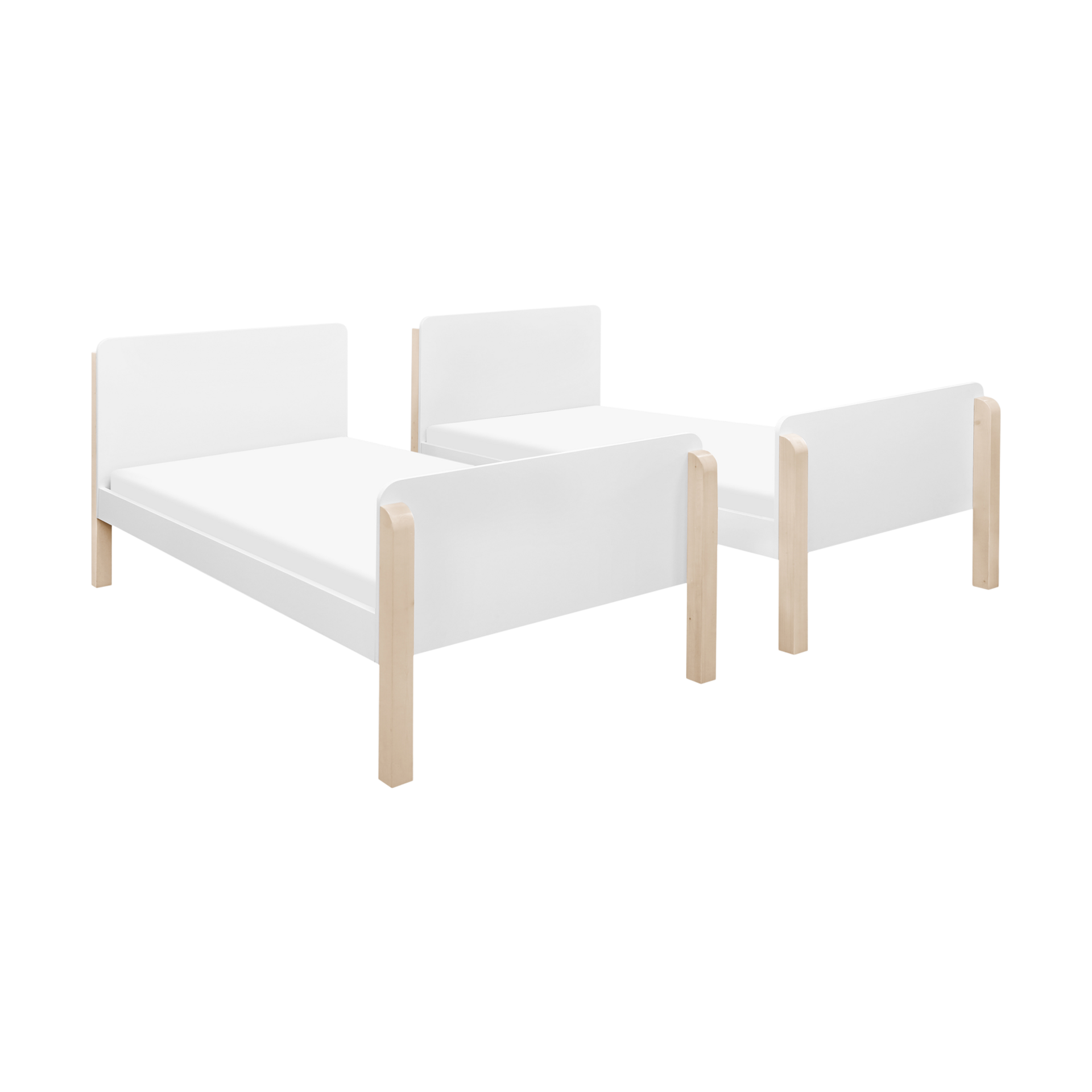 babyletto TipToe Bunk Bed - White / Washed Natural.