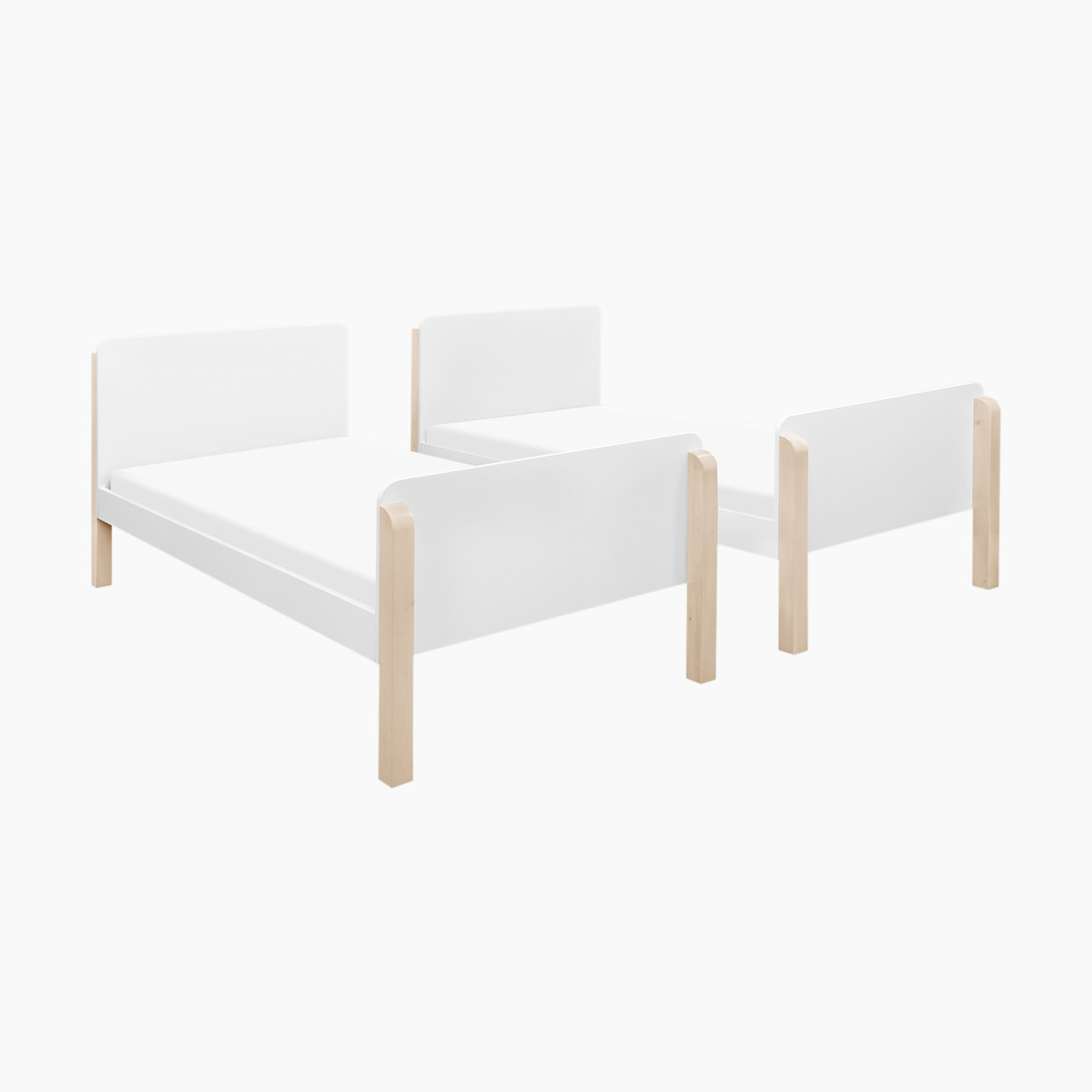 babyletto TipToe Bunk Bed - White / Washed Natural.