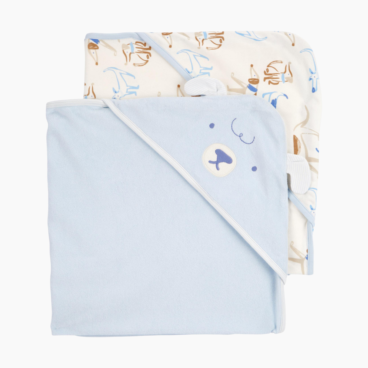 Carter's Hooded Towel (2 Pack) - Blue/Ivory, O/S.
