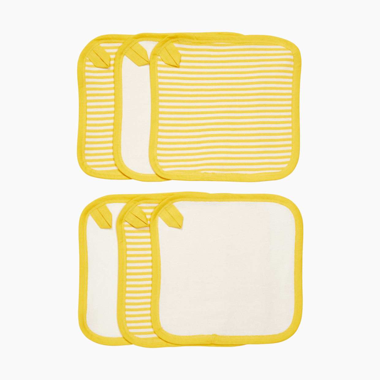 Small Story Washcloth (6 Pack) - Yellow Stripe.