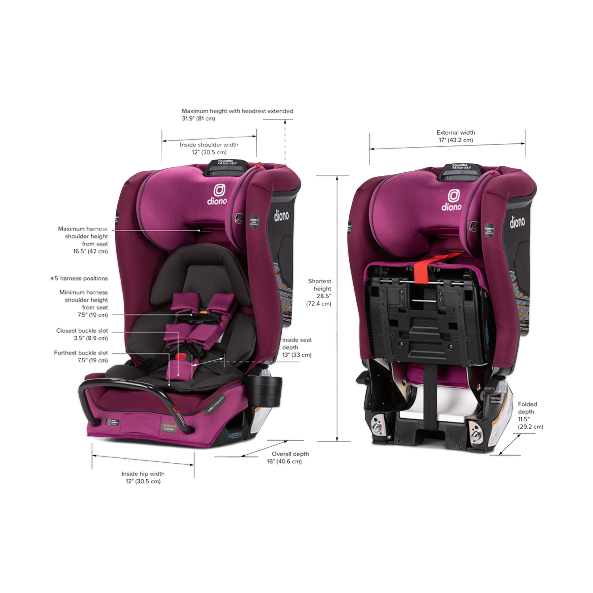 Diono Radian 3RXT SafePlus All-in-One Convertible Car Seat.