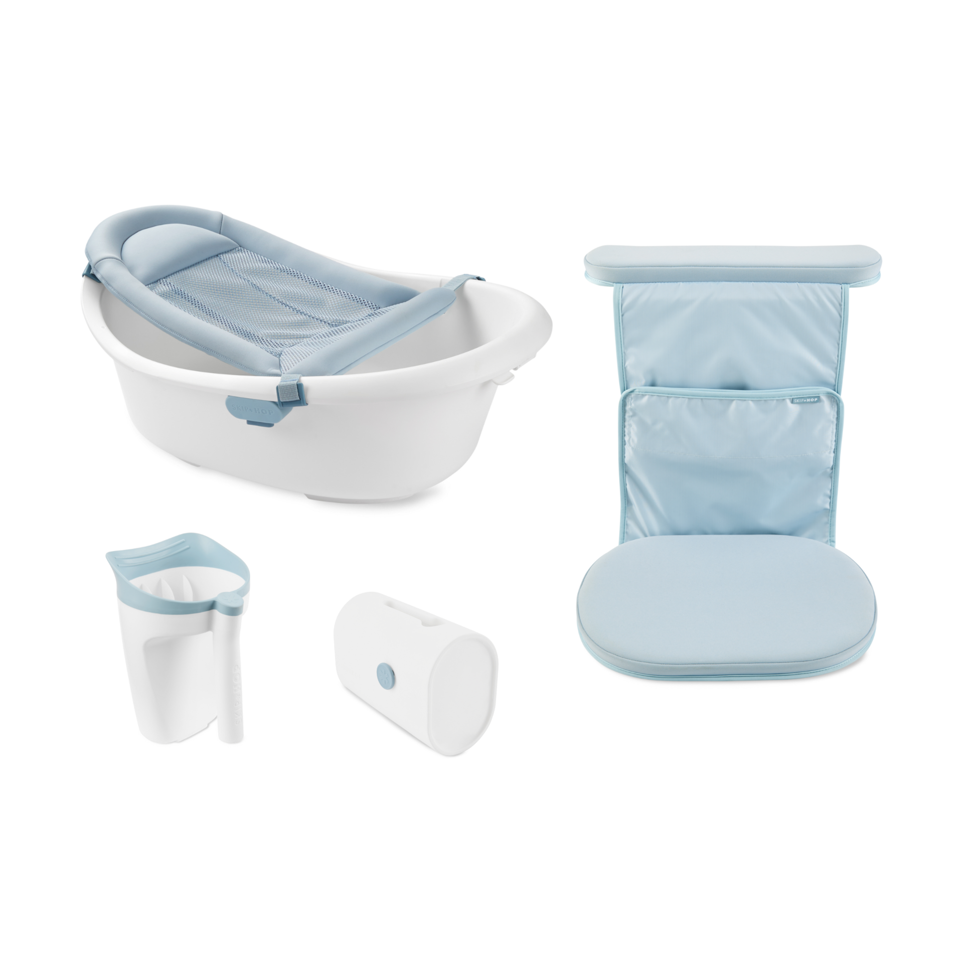 Skip Hop Wave 4-in-1 Bath Tub & Accessories Bundle.