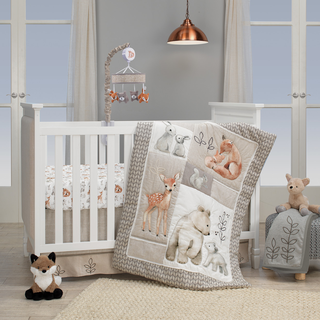 Lambs & Ivy 4-Piece Crib Bedding Set - Painted Forest.