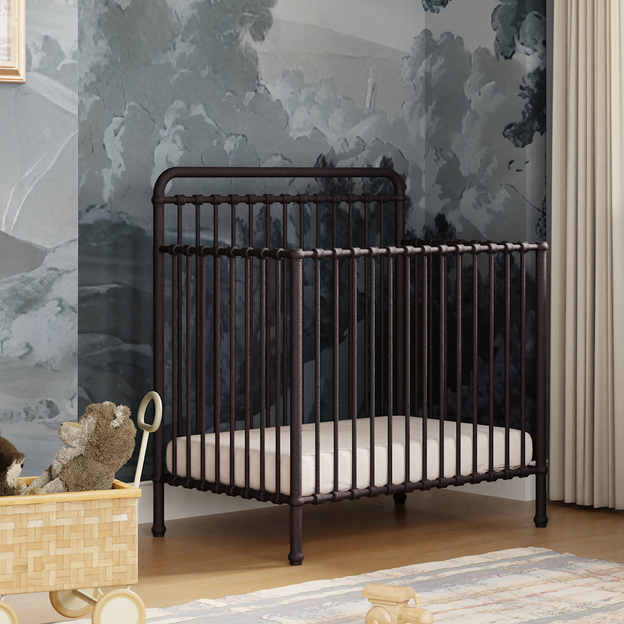 Namesake Winston 4-in-1 Convertible Mini Crib - Vintage Iron.