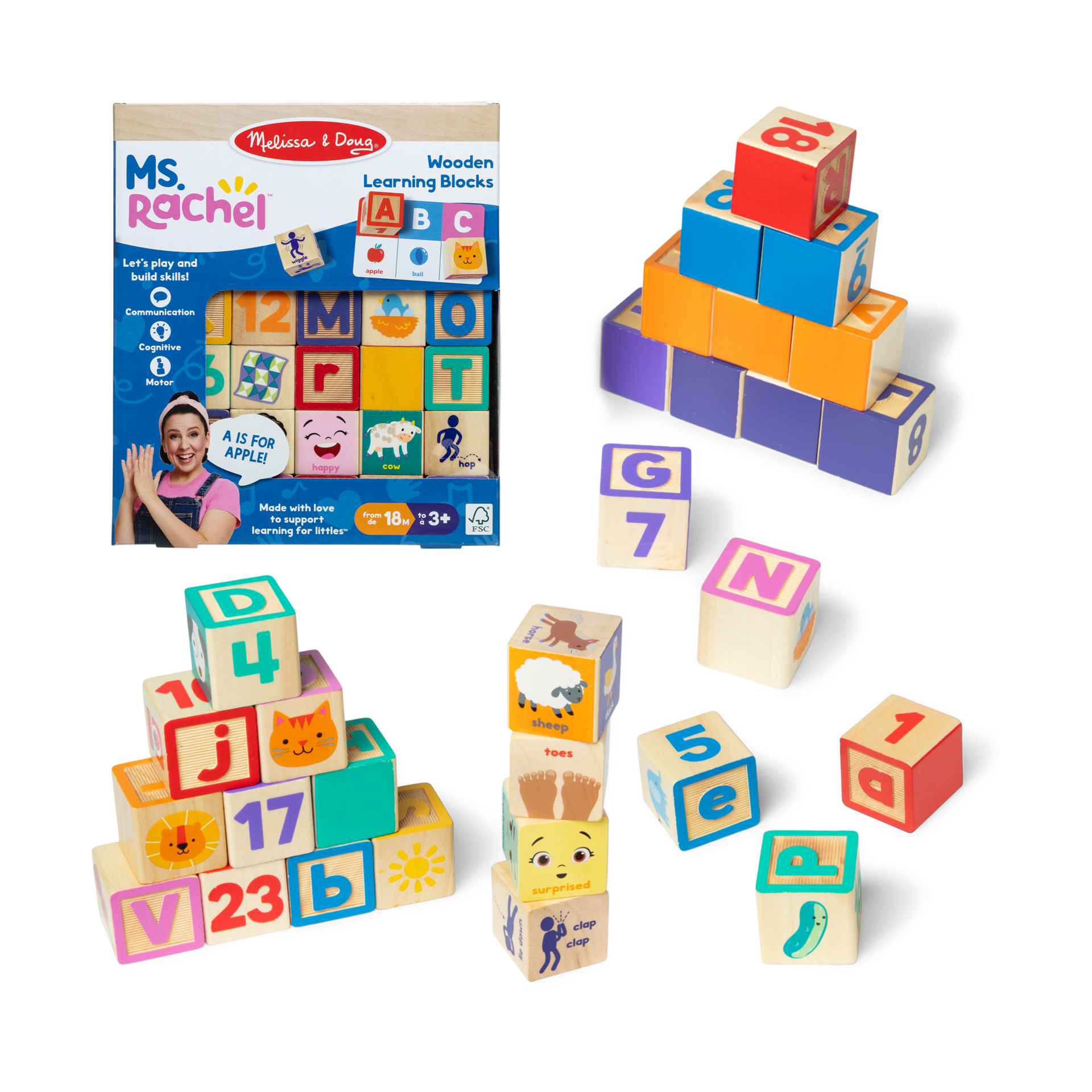 Melissa & Doug Ms. Rachel Blocks + Activity Cards.
