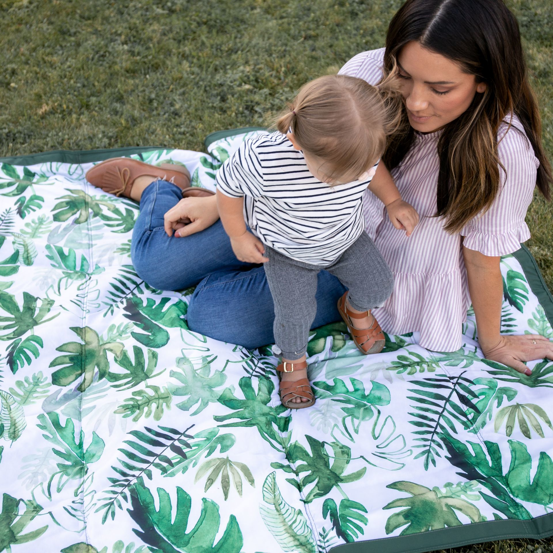 Little Unicorn Outdoor Blanket Tropical Leaf, 5 X 5 Ft Babylist Shop