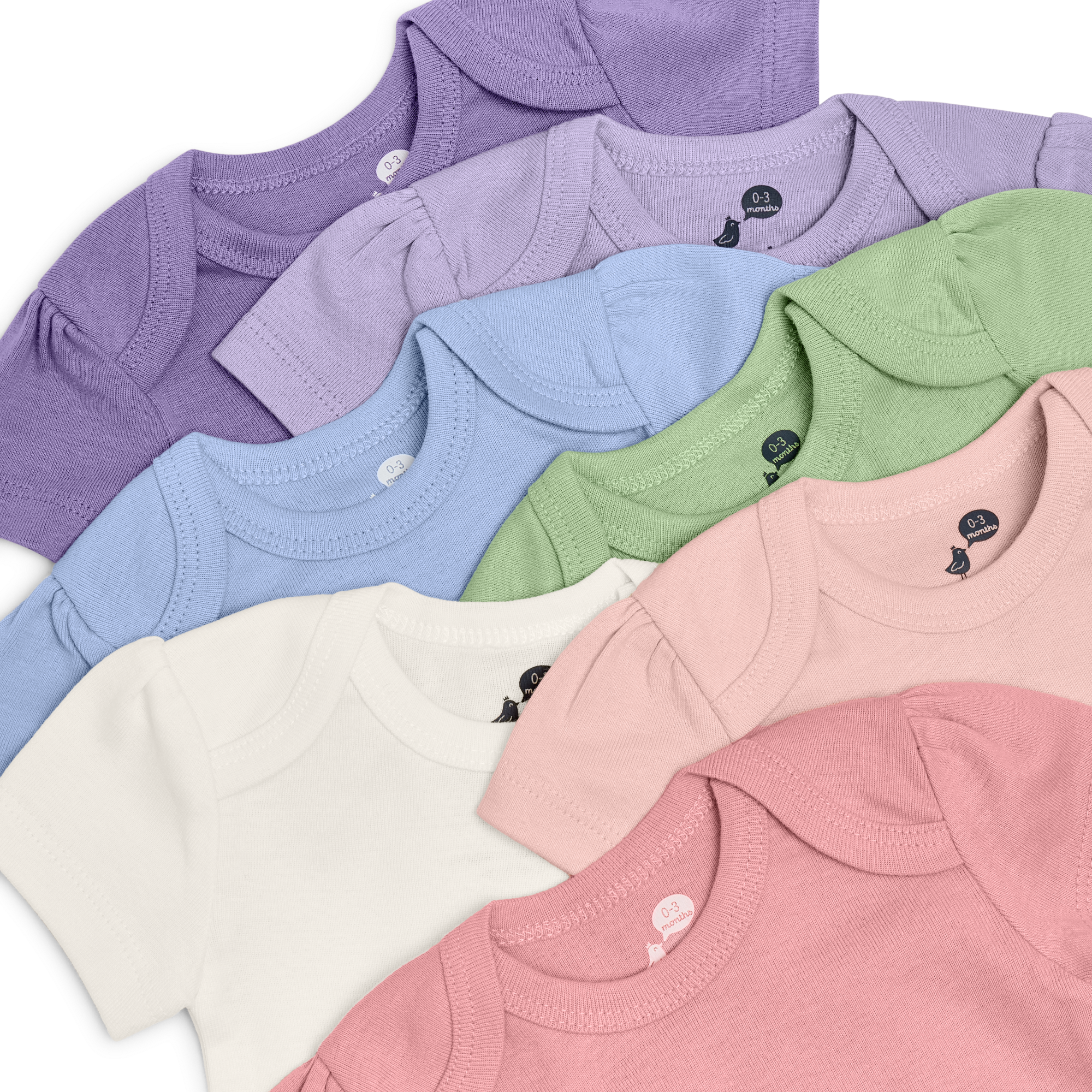 Small Story Organic Cotton Solid Short Sleeve Bodysuit (7 Pack).