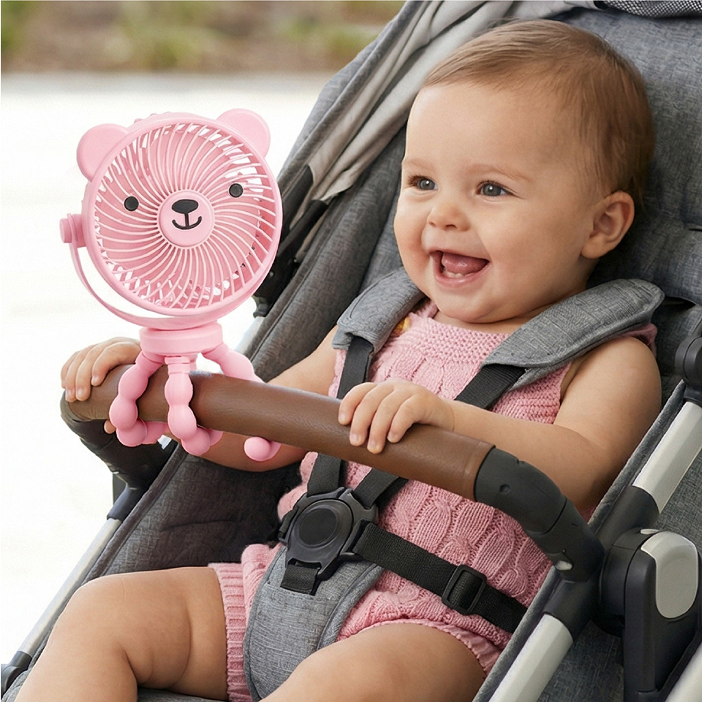 Itzy Ritzy Itzy Breeze 3-Speed Stroller Fan - Pink.