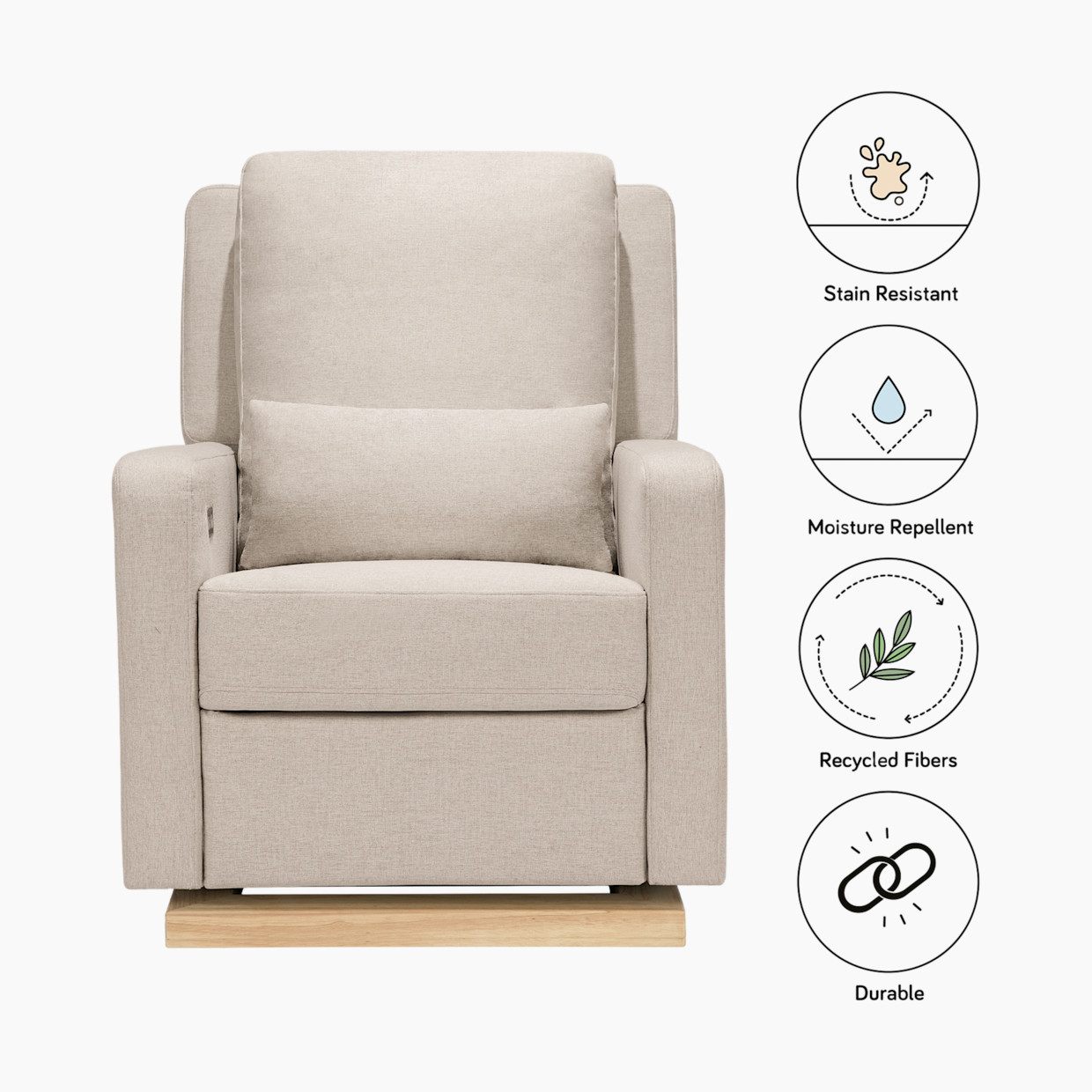 babyletto Sigi Electronic Glider - Performance Beach Eco Weave/Light Base.