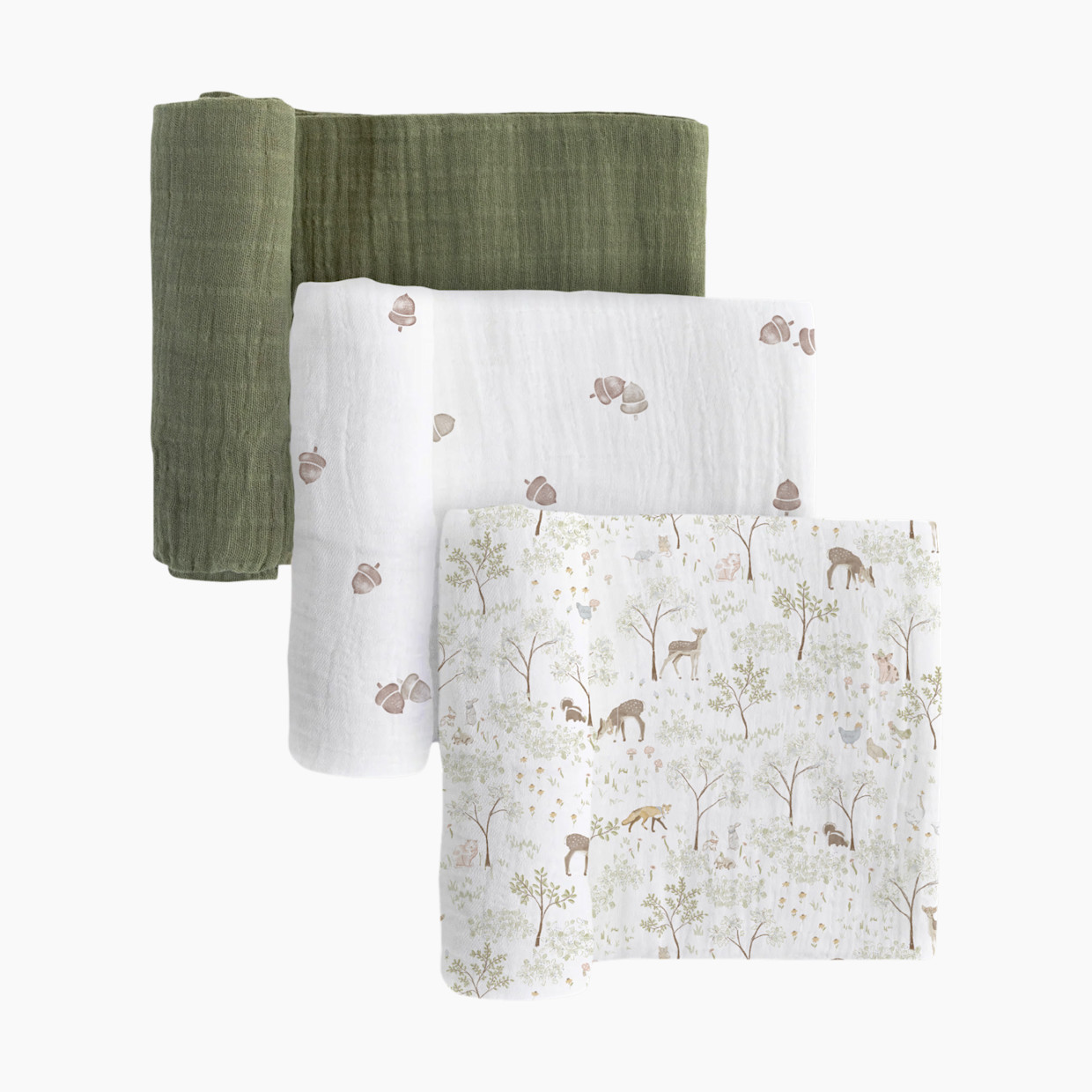 Little Unicorn Cotton Muslin Swaddle 3 Pack - Woodland Friends.