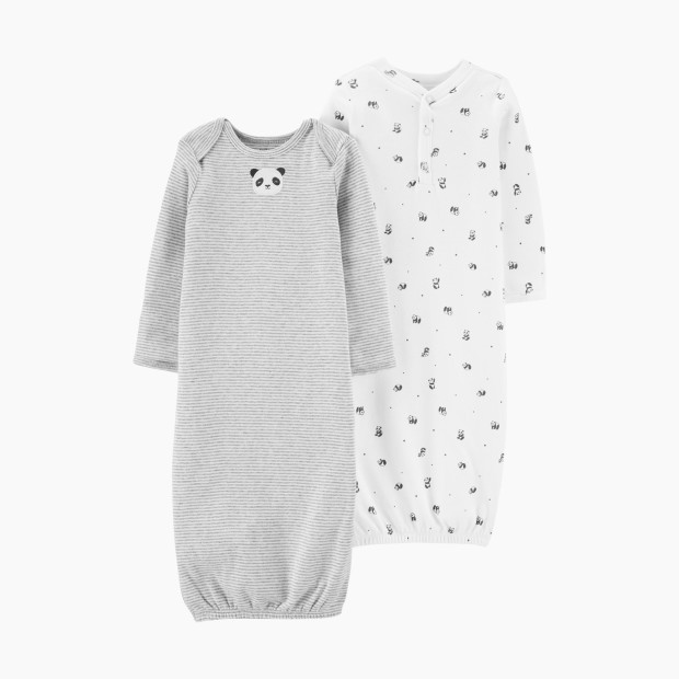 Carter's Gown (2 Pack) - Grey/Panda, Newborn.