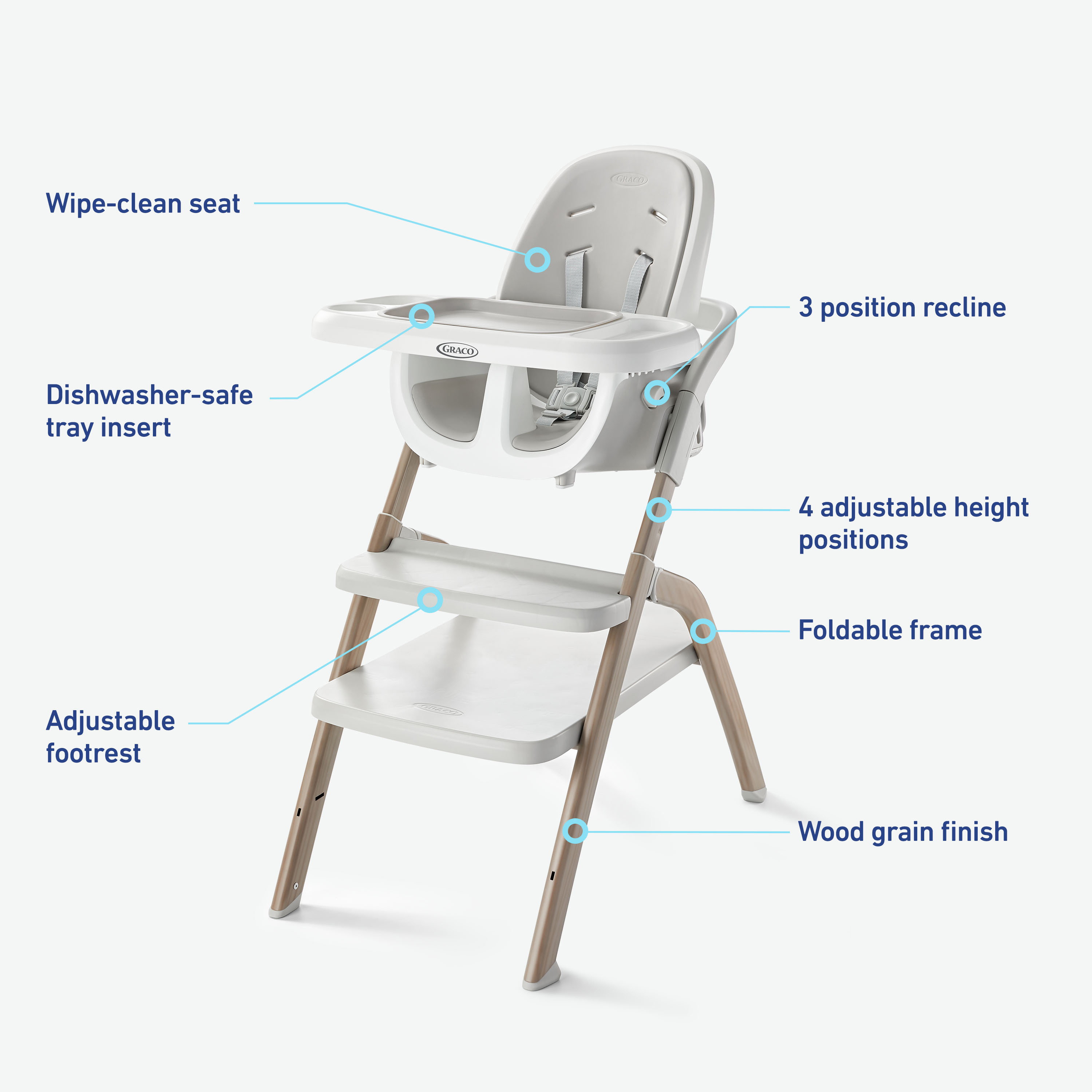 Graco EveryStep Slim 6-in-1 Highchair - Misty.