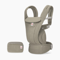 Ergobaby Omni Deluxe All Carry Positions Breathable Mesh Baby Carrier with Enhanced Lumbar Support & Airflow, Newborn to Toddler, (Holds 7-45 lbs), Soft Olive