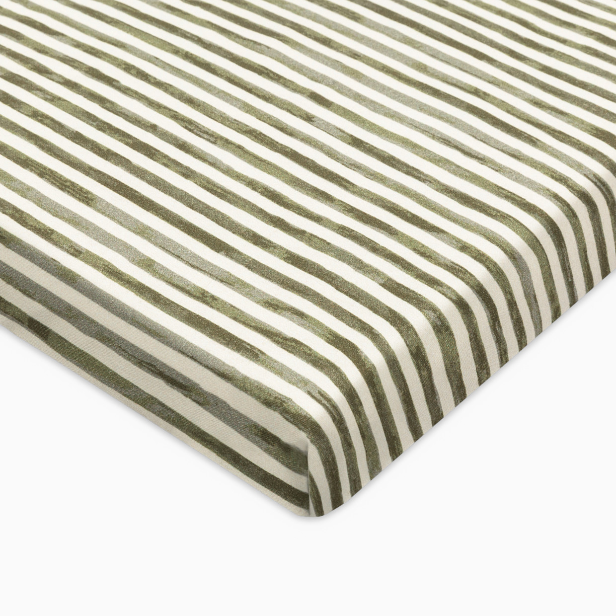 babyletto All-Stages Midi Organic Brushed Cotton Crib Sheet - Juniper Stripe.