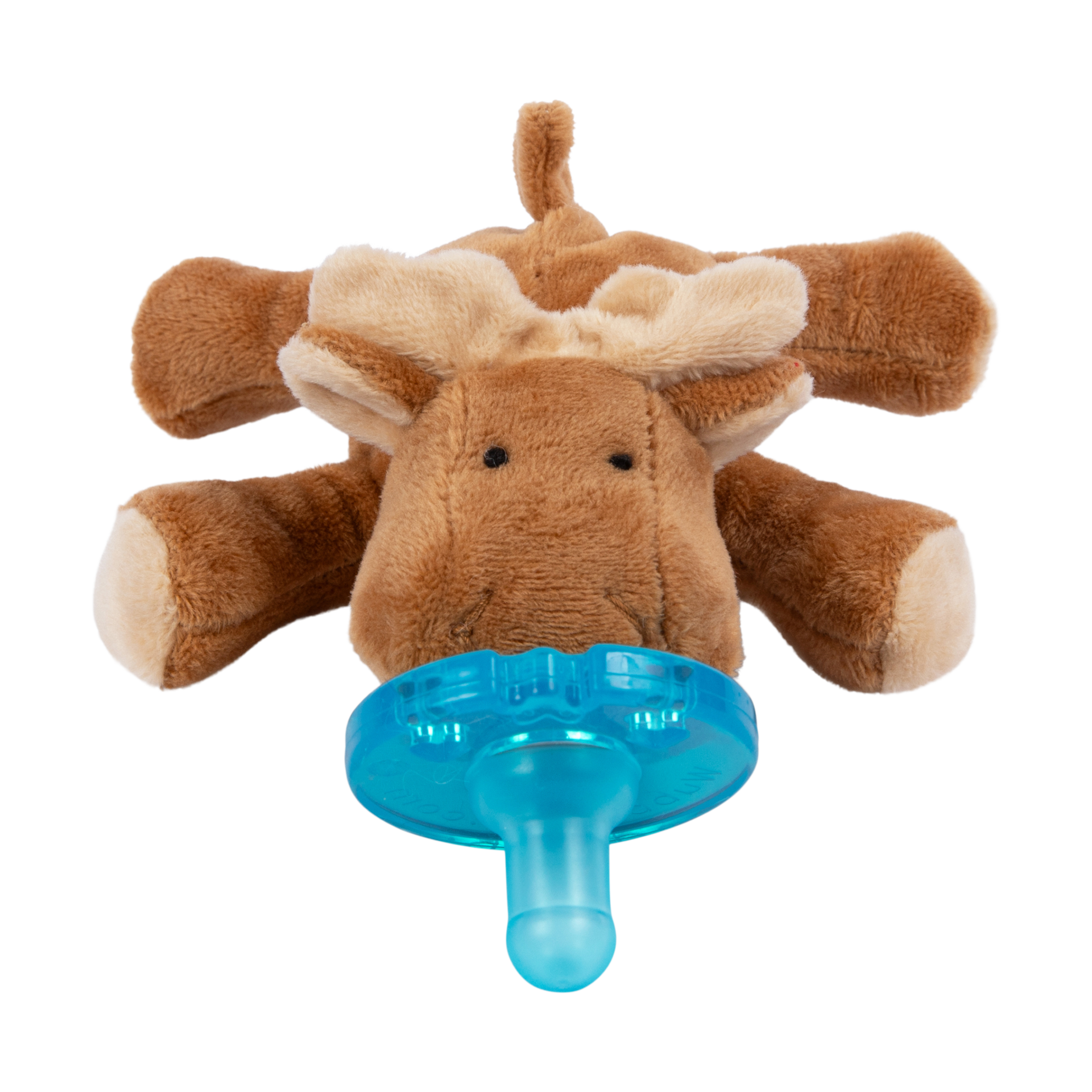 WubbaNub Pacifier - Moose, Attached.