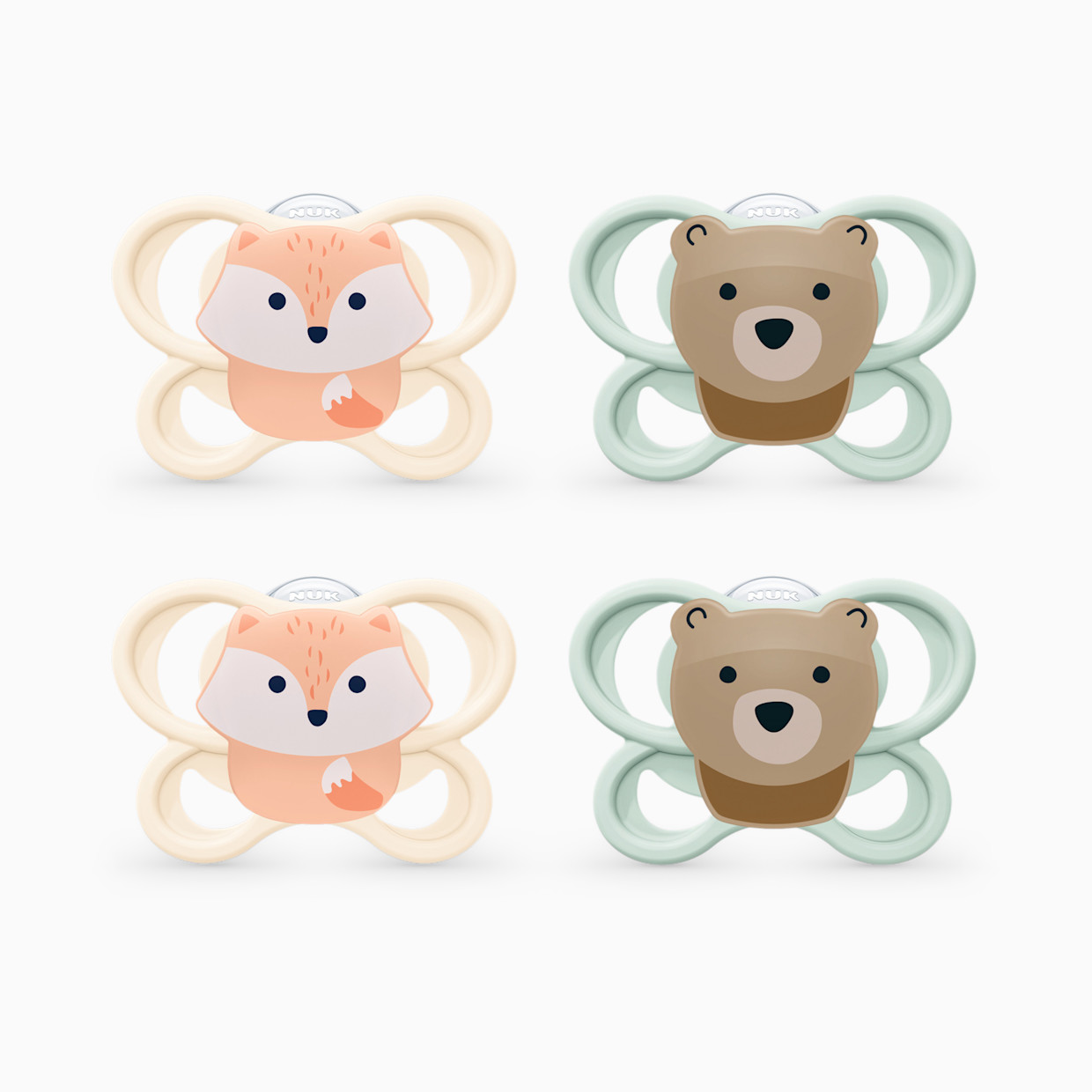 NUK Perfect Match Air Pacifiers - Fox/Bear, 0-6 Months, 4.