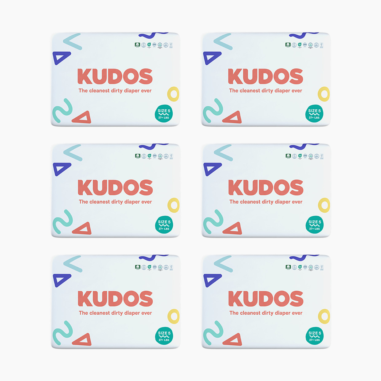 Kudos Diapers, Monthly Supply - Size 5, 138 Count.