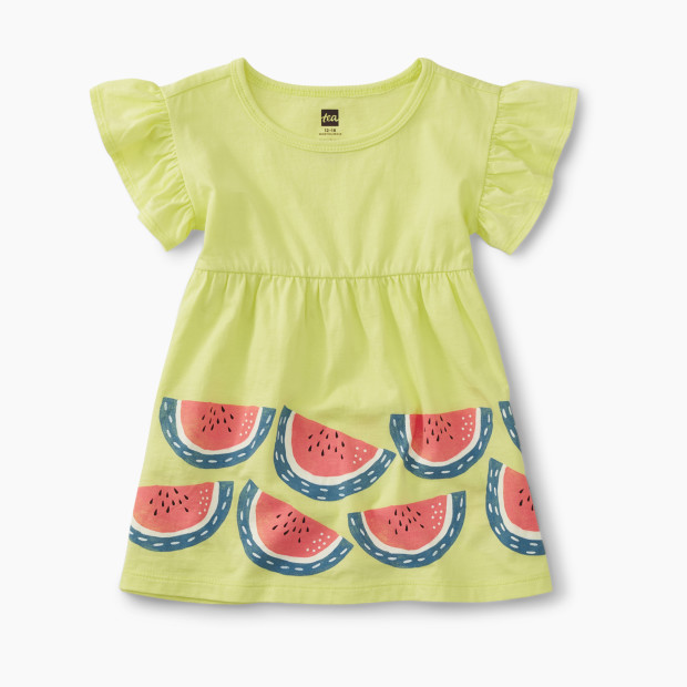 Tea Collection Watermelon Graphic Baby Dress - Kiwi, 6-9 Months.