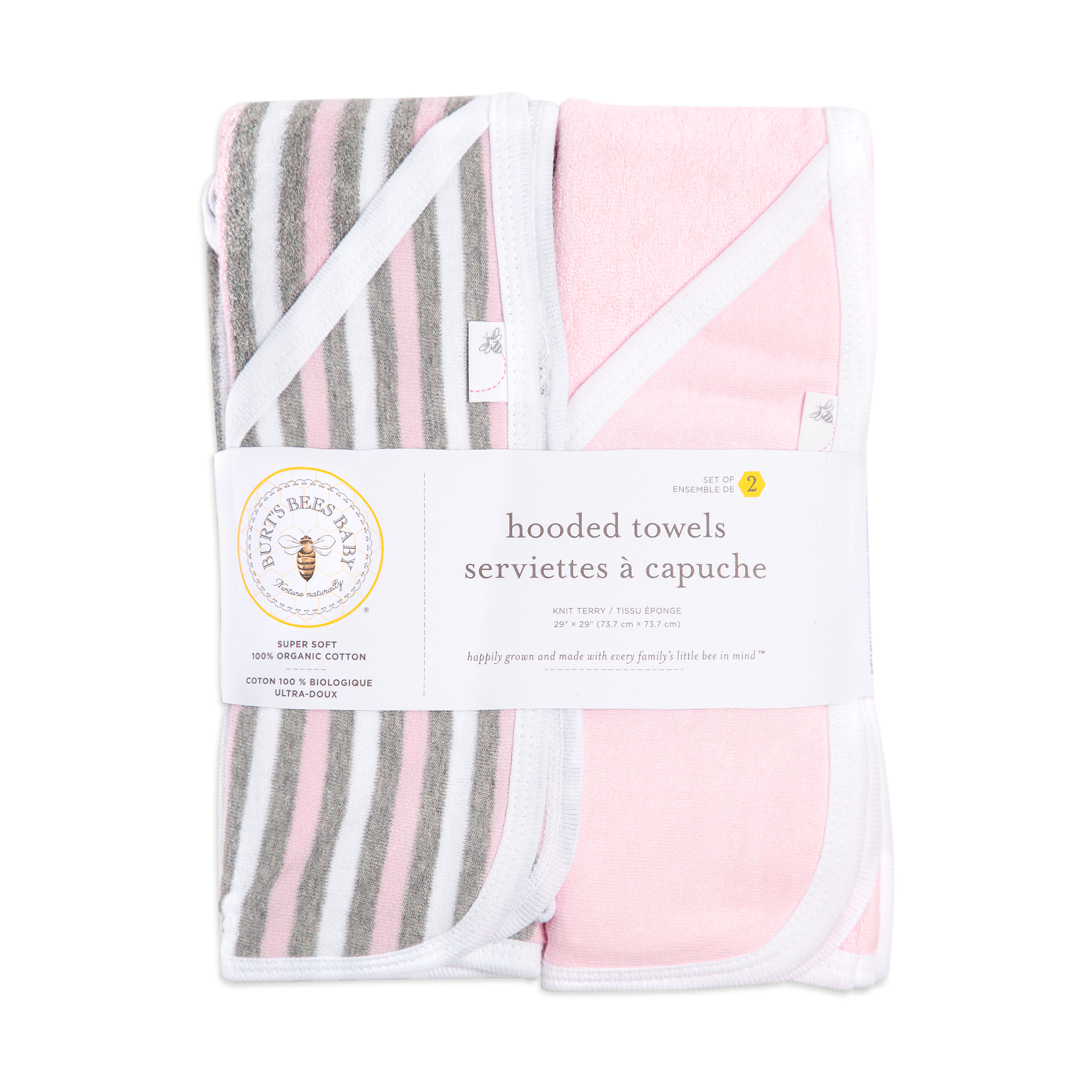 Burt's Bees Baby Organic SinglePly Hooded Towel (2 Pack) Blossom