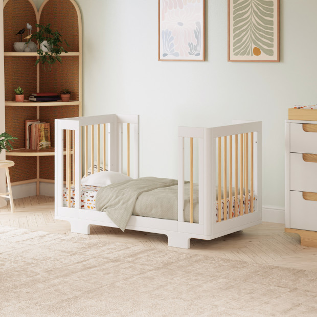 babyletto Yuzu 8-in-1 Convertible Crib with All-Stages Conversion Kits - White / Natural.