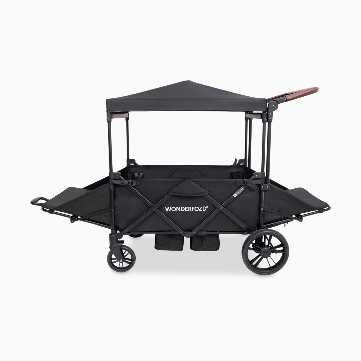 WonderFold Wagon Push & Pull Quad Stroller Wagon - Black.