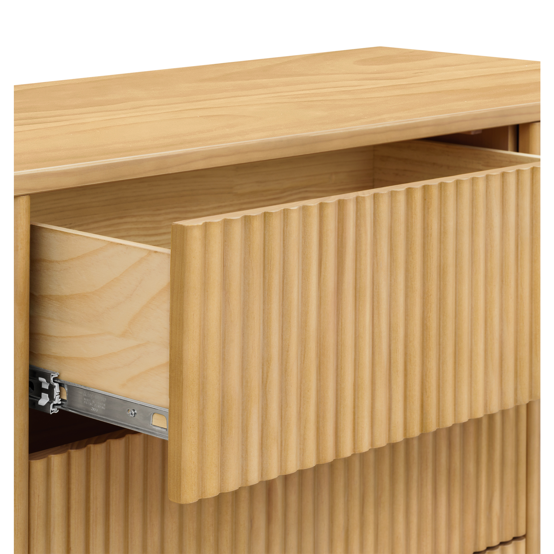 babyletto Pogo Tambour Assembled Dresser - Honey.