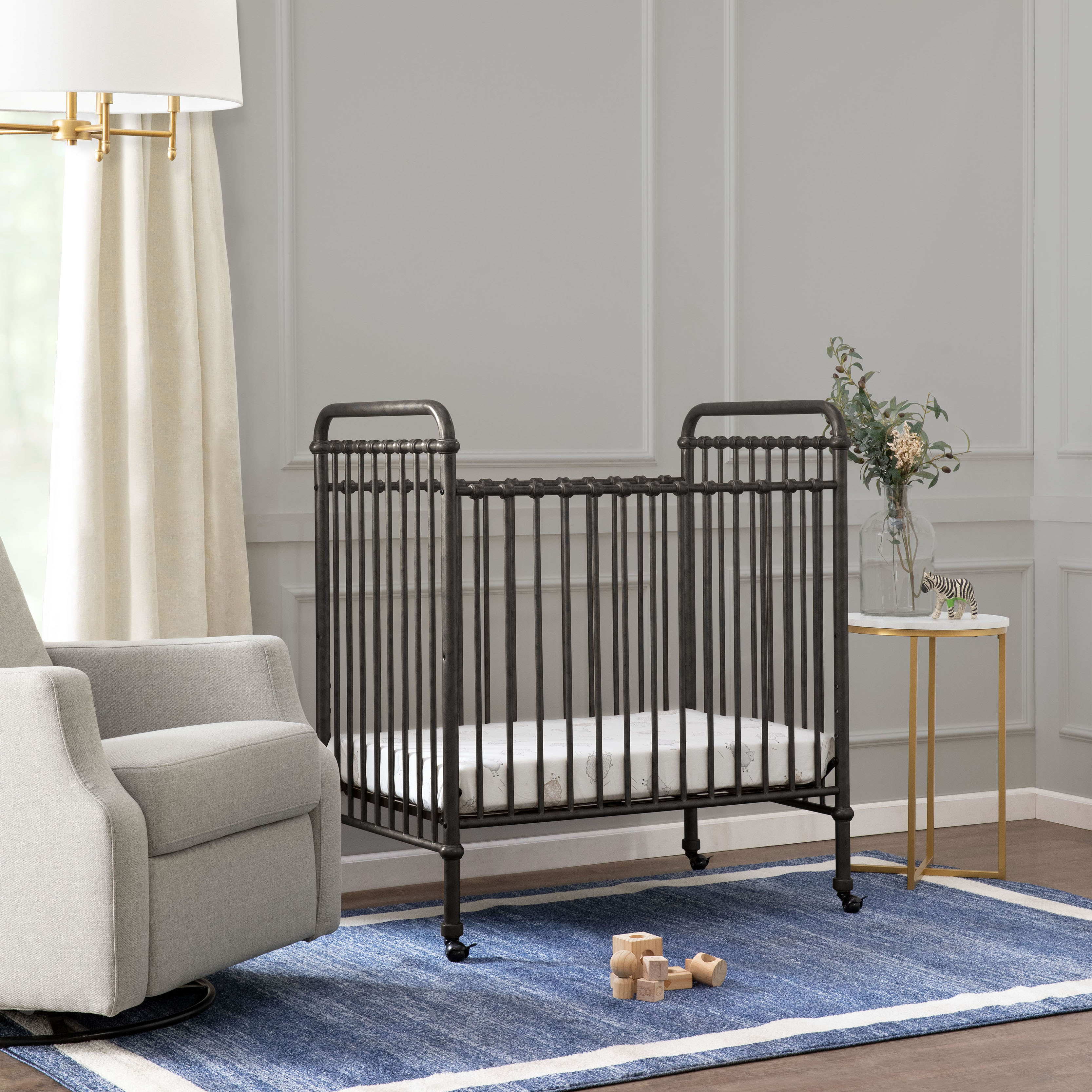 Namesake Abigail 3-in-1 Convertible Mini Crib - Vintage Iron.