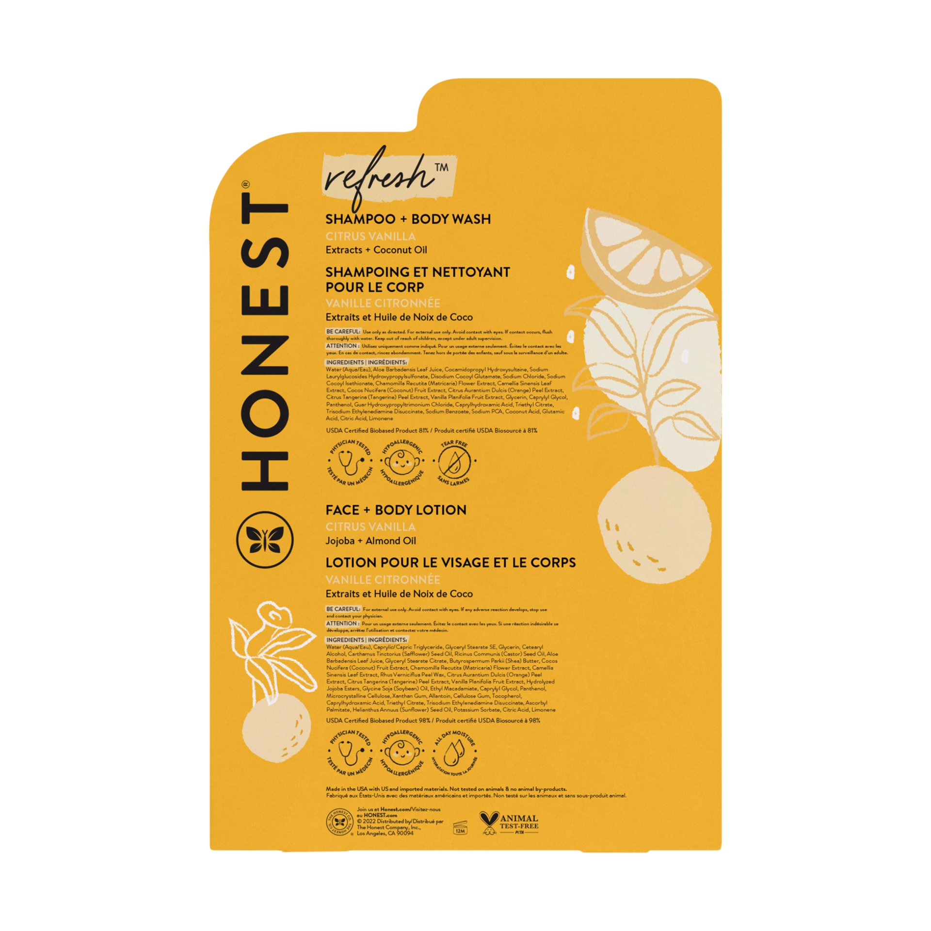 The Honest Company Wash and Lotion Bundle - Refresh (Citrus Vanilla).