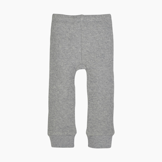 Burt's Bees Baby Organic Quilted Bee Pant - Heather Grey, 0-3 Months.