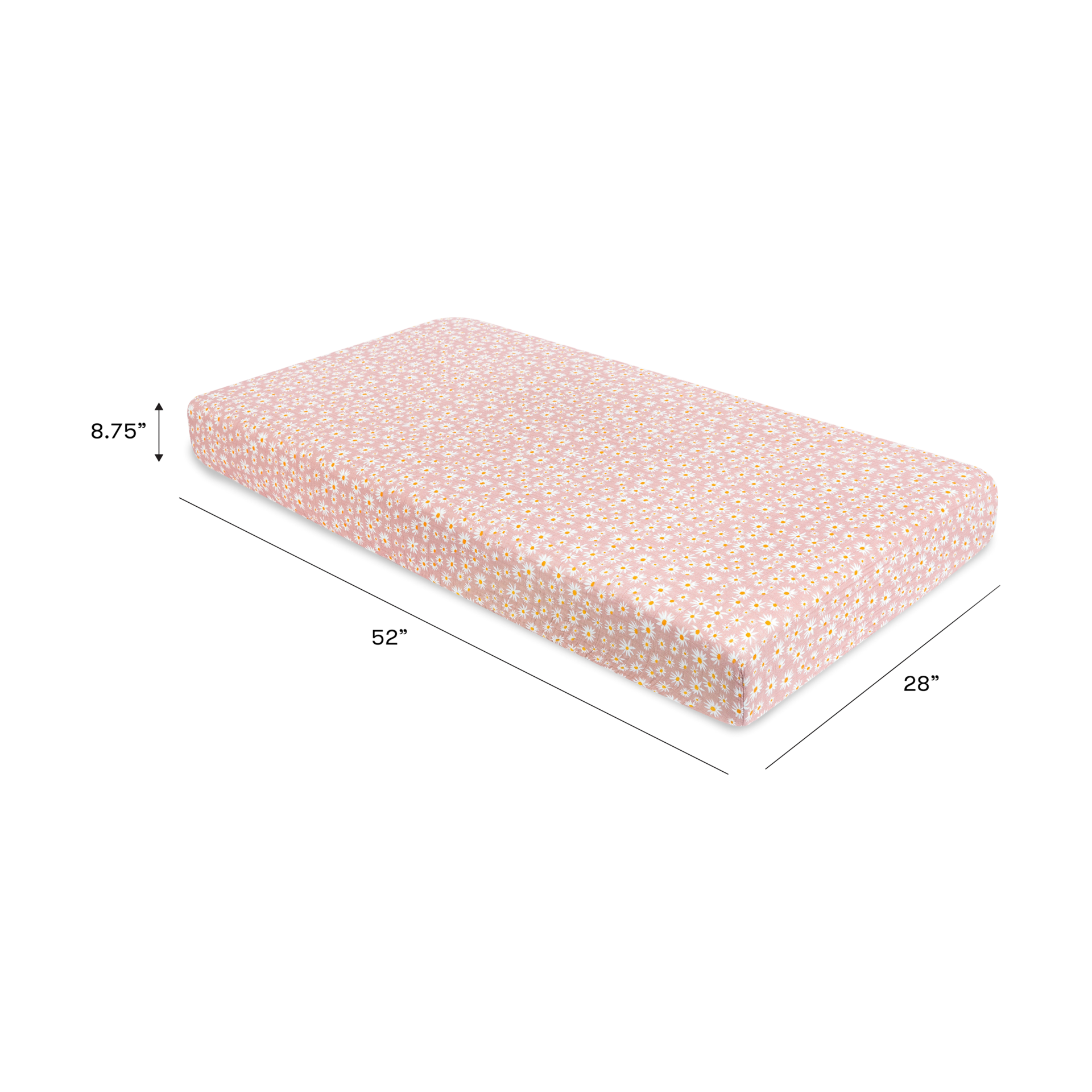 babyletto Crib Sheet in GOTS Certified Organic Muslin Cotton - Daisy.