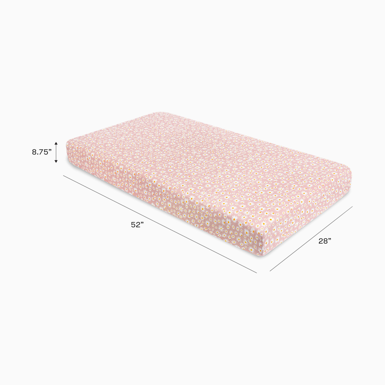 babyletto Crib Sheet in GOTS Certified Organic Muslin Cotton - Daisy.