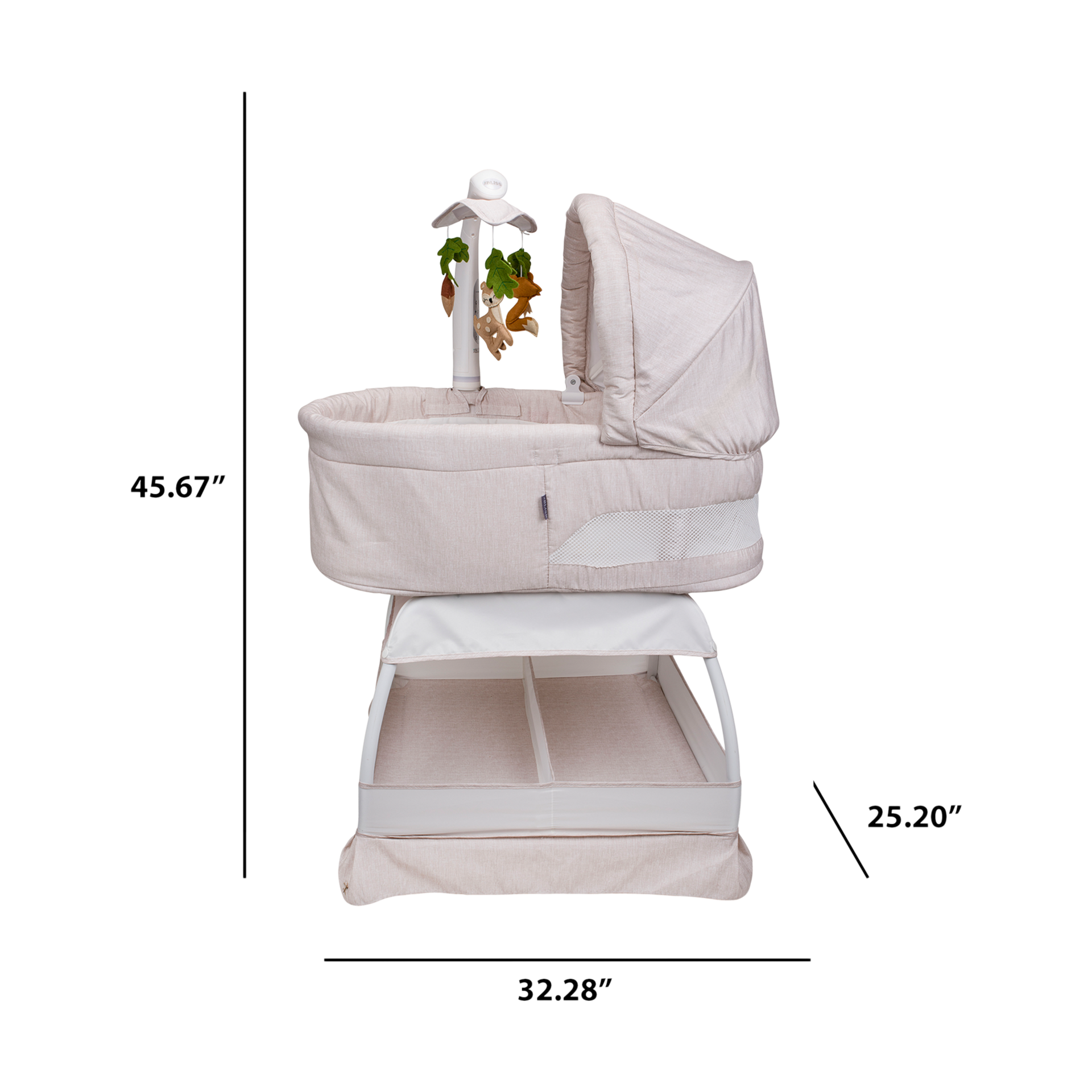 TruBliss Sweetli Calm Bassinet - Wheat Melange.
