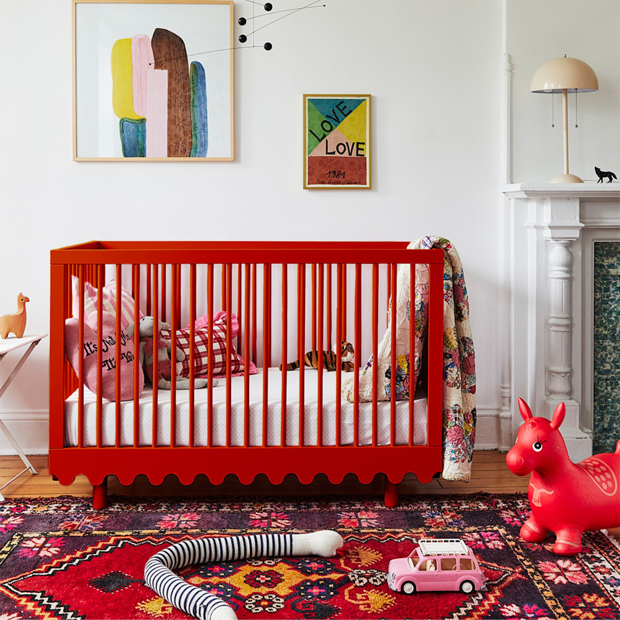 Oeuf Moss Crib - Tomato.