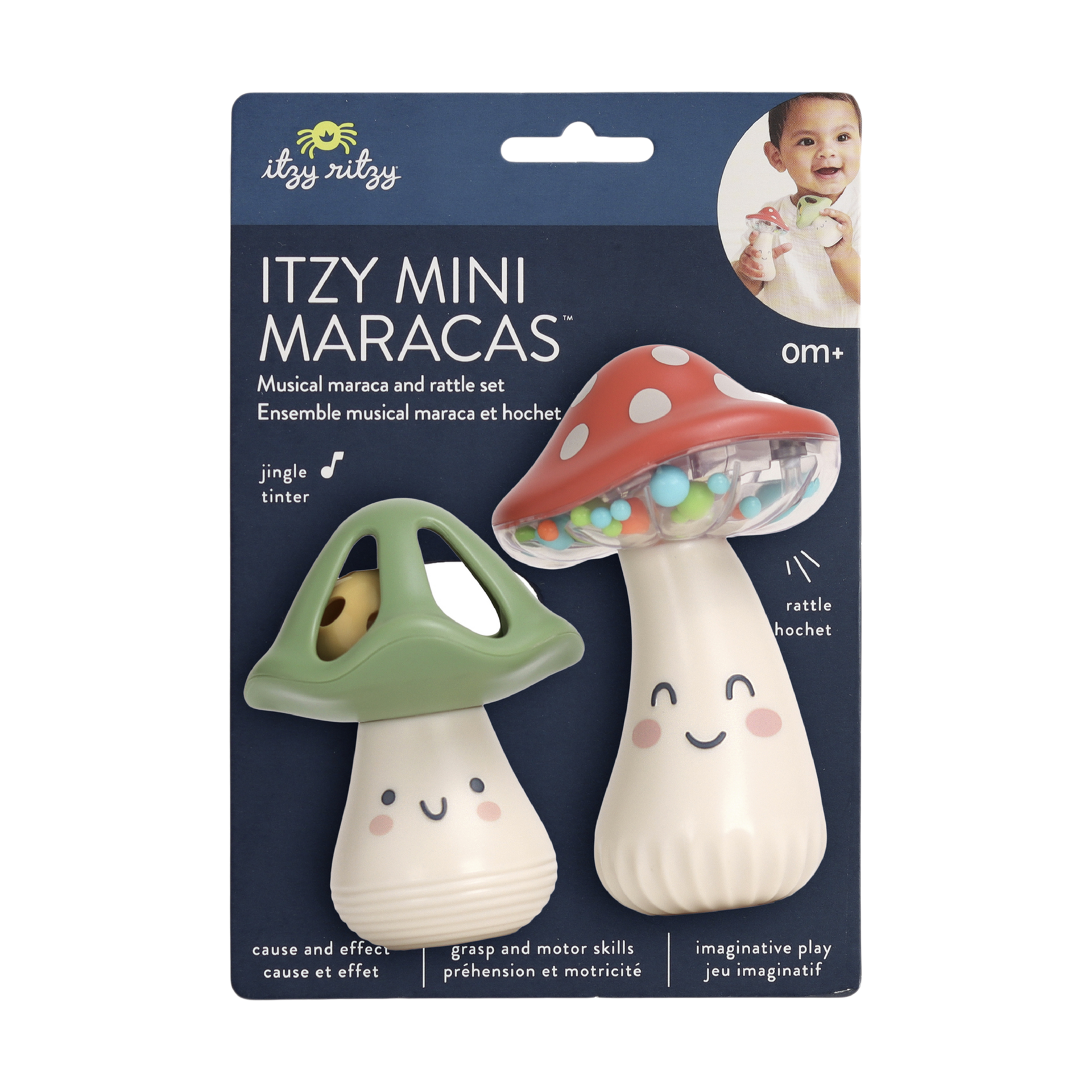 Itzy Ritzy Itzy Mini Maracas Rattles - Mushroom.