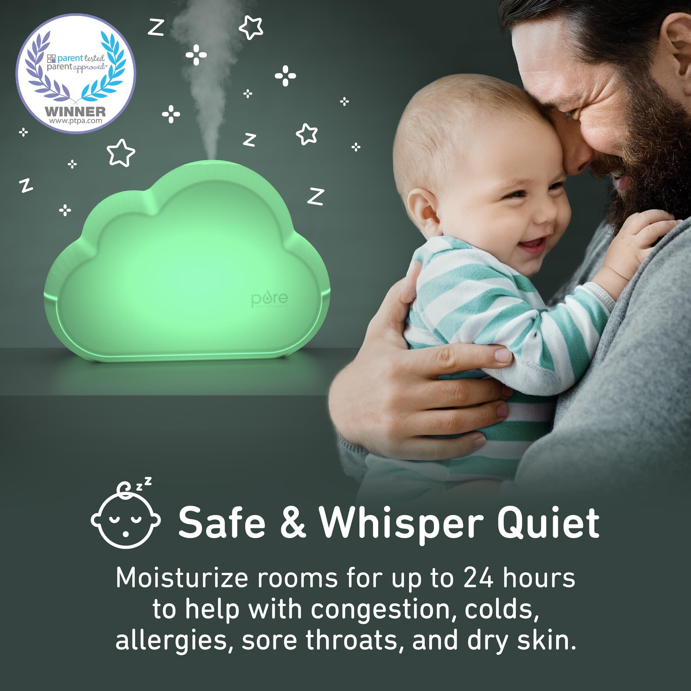 Pure Enrichment PureBaby Cloud Ultrasonic Cool Mist Humidifier.