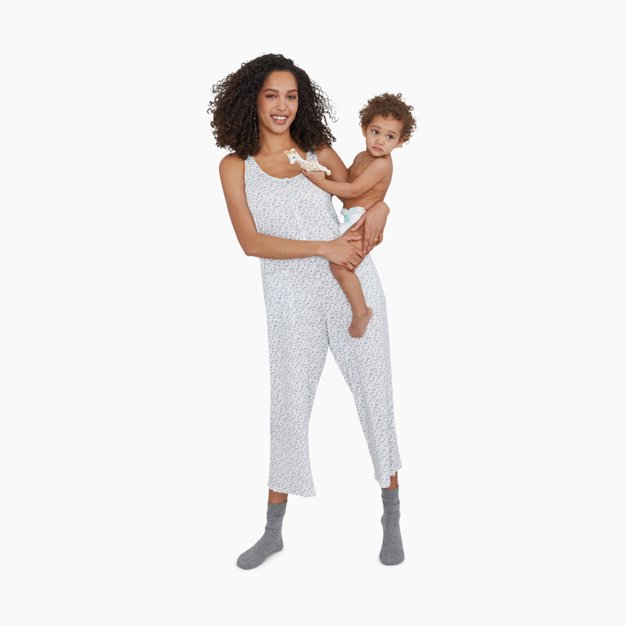 Hatch Collection The 24/7 Feeding Jumpsuit - Ivory Ditsy, 0