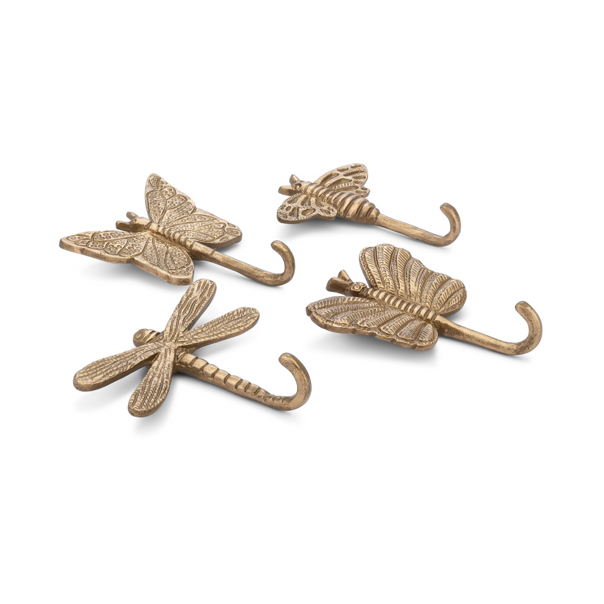 Crane Baby Antique Gold Wall Hook Set - Dragonfly.