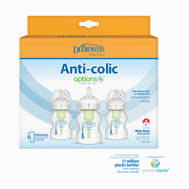 Dr. Brown's Anti-colic Options+ Wide-Neck Baby Bottle.