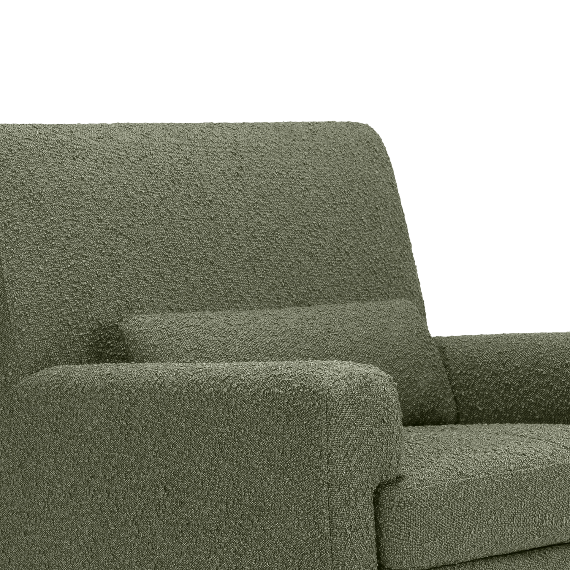 Nursery Works Sleepytime Rocker - Olive Boucle With Light Legs.